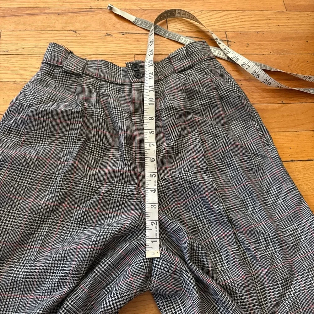 Vintage Georgio Saint Angelo Plaid Wool Pleated Shorts Size 6